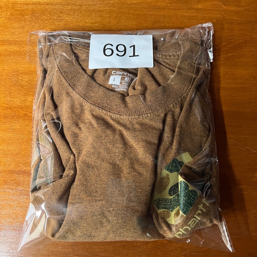 Carhartt Long Sleeve Shirt Mens L Brown Frog Camo Logo Relaxed Fit Graphic Tee - Picture 12 of 12
